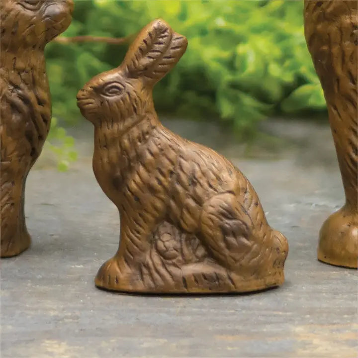 Resin Chocolate Bunny Figurine, 3.5 Inch