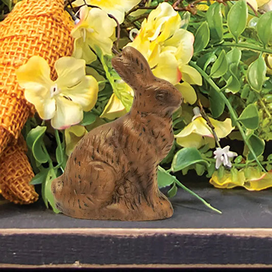 Resin Chocolate Bunny Figurine, 3.5 Inch
