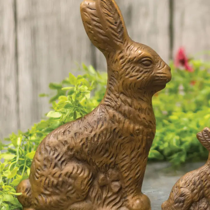 Resin Brown Bunny Figurine, 8 Inch