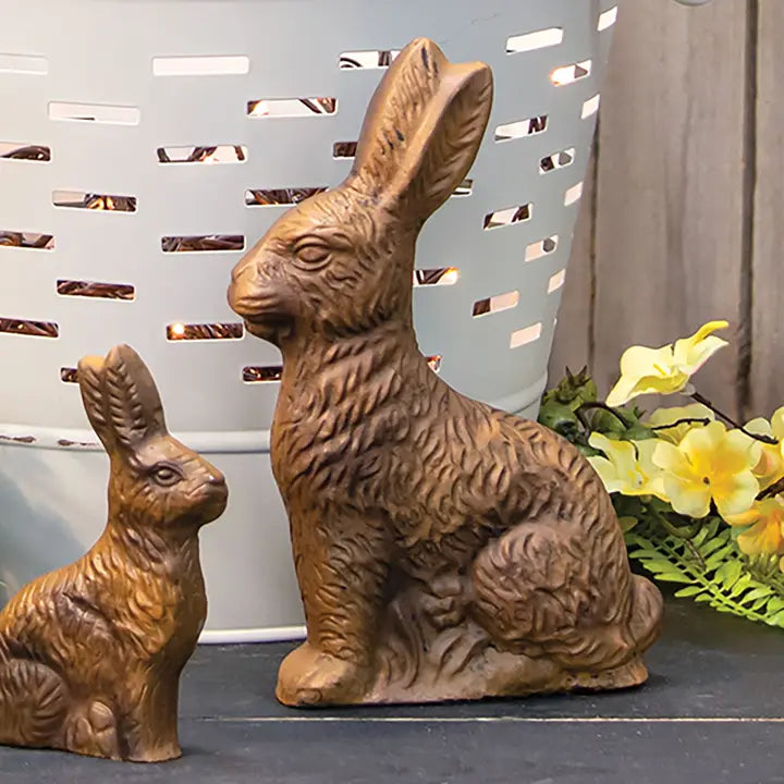 Resin Brown Bunny Figurine, 8 Inch